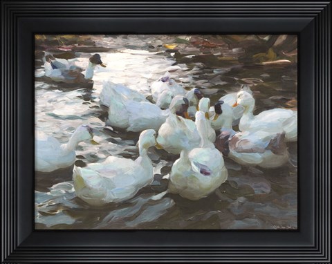 Framed Ducks by the Lake 3 Print