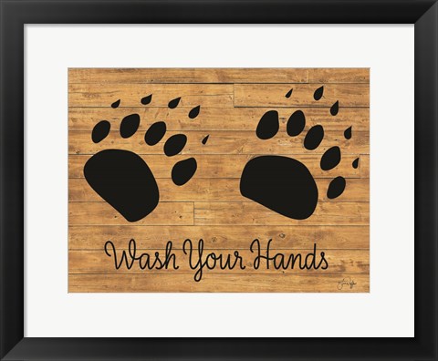 Framed Cabin Wash Your Hands Print