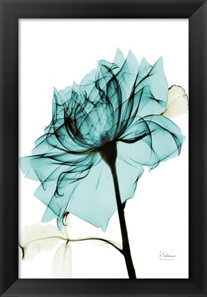 Framed Teal Spirit Rose 2 Print