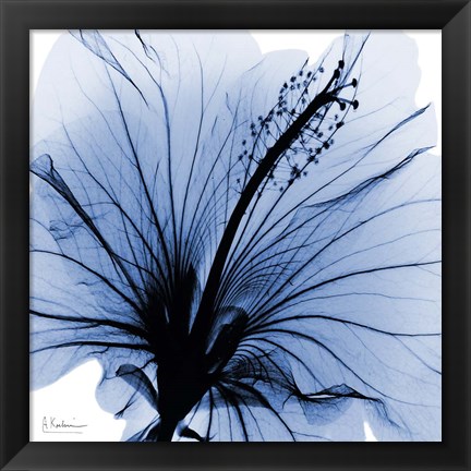 Framed Indigo Hibiscus Turn Print