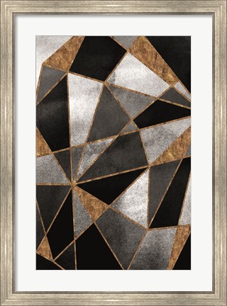 Framed Black Geo Abstracted Print