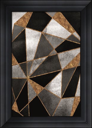 Framed Black Geo Abstracted Print