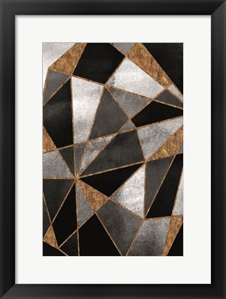 Framed Black Geo Abstracted Print