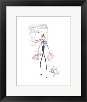 Framed Paris Shopping Print