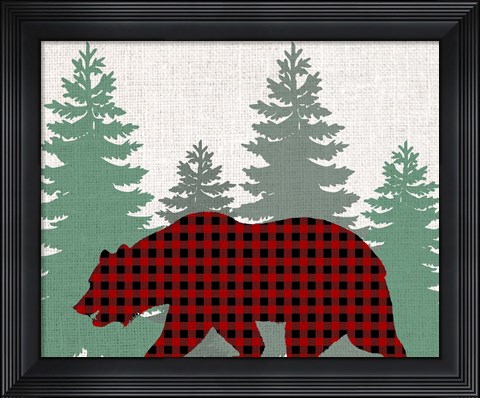 Framed Bear Plaid Print