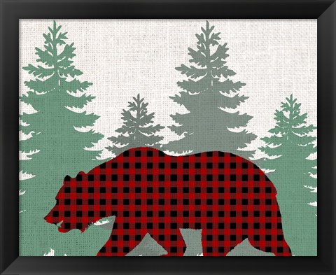 Framed Bear Plaid Print