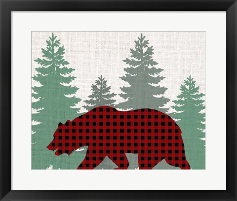 Framed Bear Plaid Print