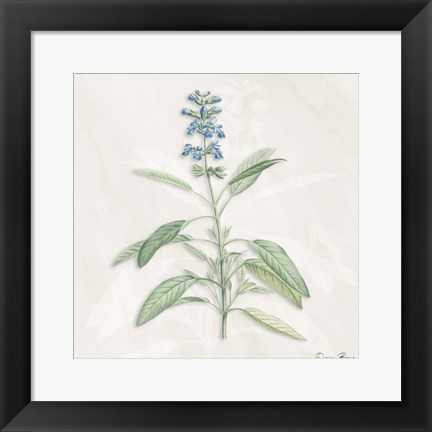 Framed Blue Botanical 1 Print