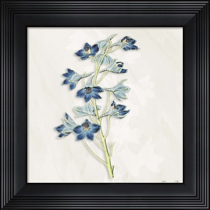 Framed Blue Botanical 3 Print