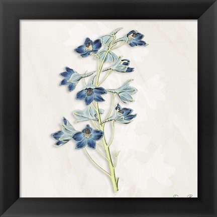 Framed Blue Botanical 3 Print