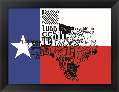 Framed Texas Flag Print