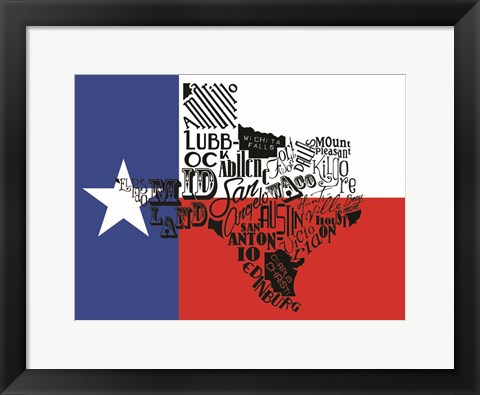 Framed Texas Flag Print