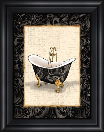 Framed Black Gold Bath Print