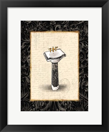 Framed Black Gold Sink Print
