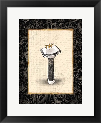 Framed Black Gold Sink Print