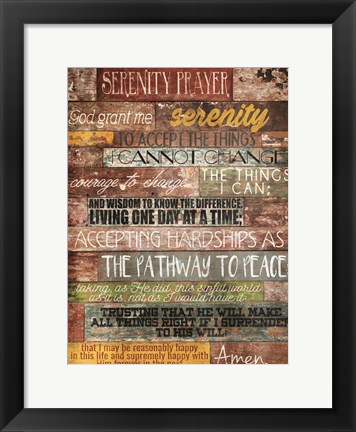 Framed Serenity Prayer Print