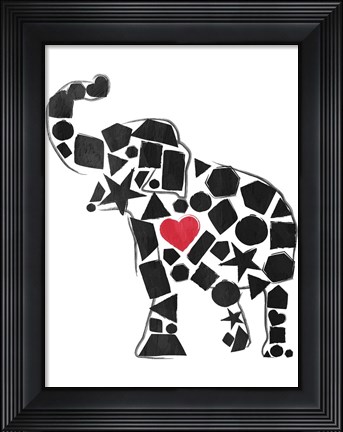 Framed Elephant Shapes Print