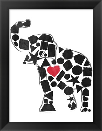 Framed Elephant Shapes Print