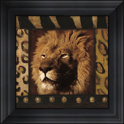 Framed Lion Bordered Print