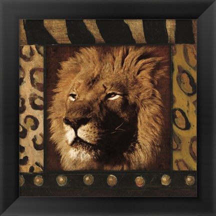 Framed Lion Bordered Print