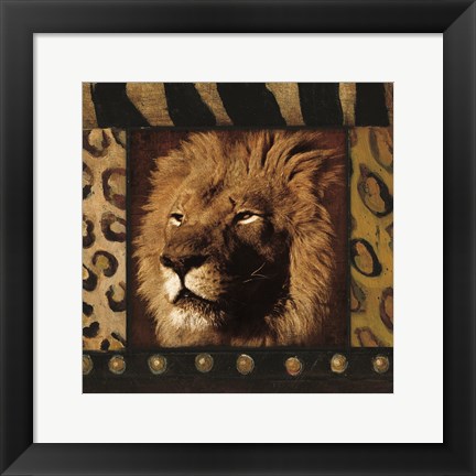 Framed Lion Bordered Print