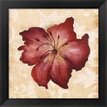 Framed Red Flower 1 Print