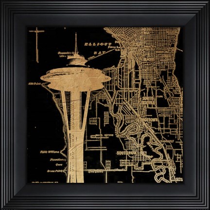Framed Needle Map Print