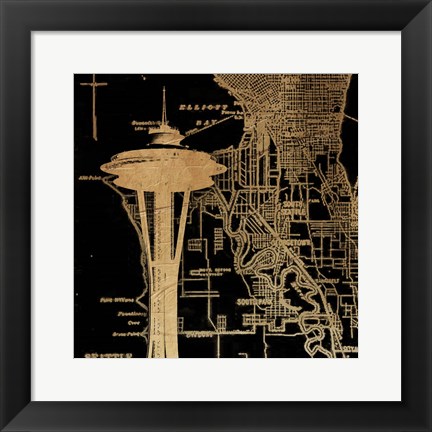 Framed Needle Map Print