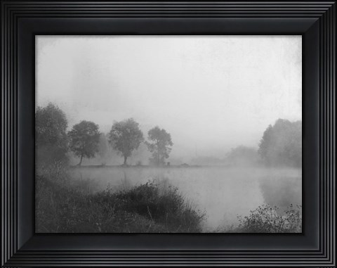 Framed Misty Lake Day Print