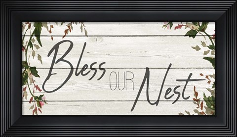 Framed Bless Our Nest Panel Print