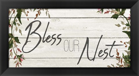 Framed Bless Our Nest Panel Print