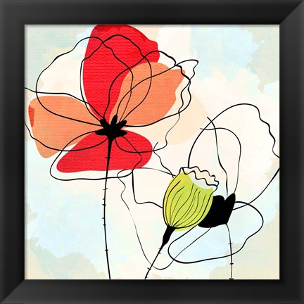 Framed Poppy Square 1 Print