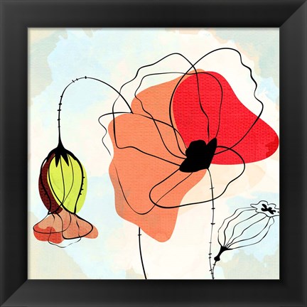 Framed Poppy Square 2 Print