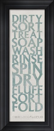Framed Laundry List Blue Print