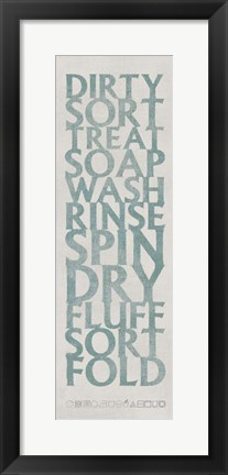 Framed Laundry List Blue Print