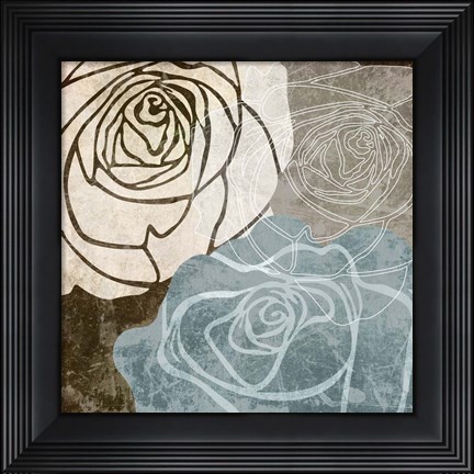 Framed Beige Rose Print