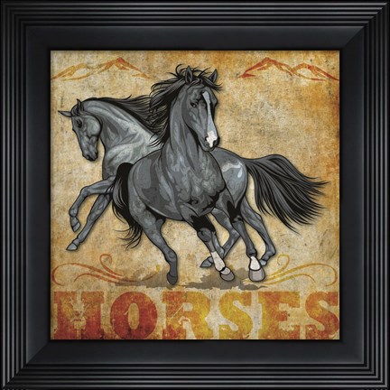 Framed Horses 01 Print