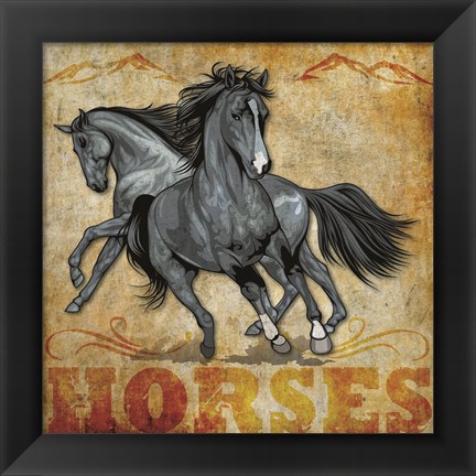 Framed Horses 01 Print