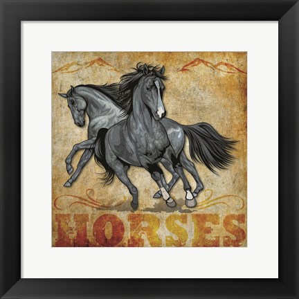 Framed Horses 01 Print