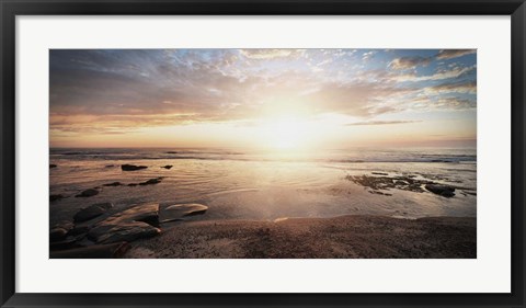 Framed Walk On The Beach Print