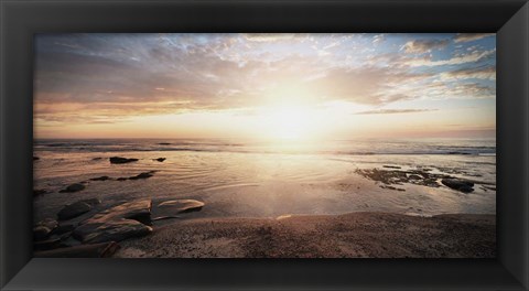 Framed Walk On The Beach Print