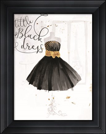 Framed Little Black Gold Dress Print