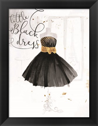 Framed Little Black Gold Dress Print