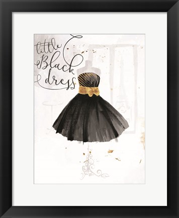 Framed Little Black Gold Dress Print