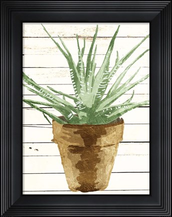 Framed Wood Plant Pot Print