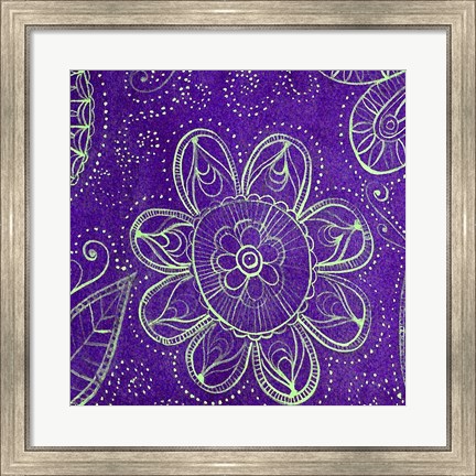 Framed Purple Floral Print