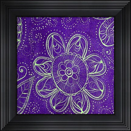 Framed Purple Floral Print