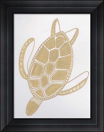 Framed Golden Sea Turtle Print