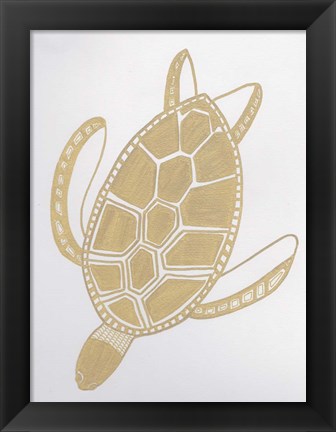 Framed Golden Sea Turtle Print