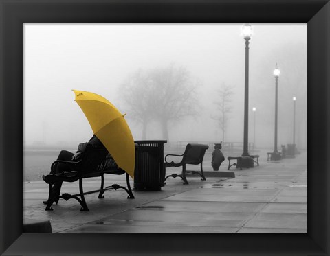 Framed Sitting In The Rain Print